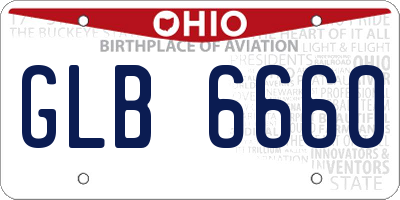 OH license plate GLB6660