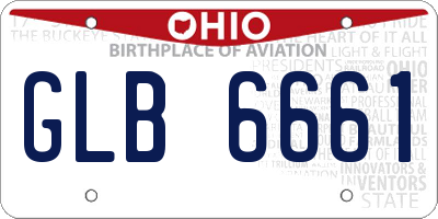 OH license plate GLB6661