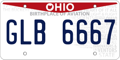 OH license plate GLB6667
