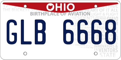 OH license plate GLB6668