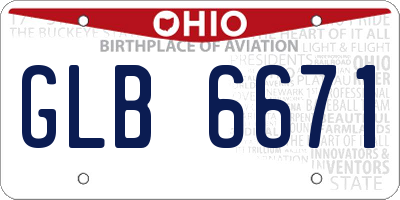 OH license plate GLB6671
