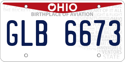 OH license plate GLB6673