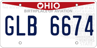 OH license plate GLB6674