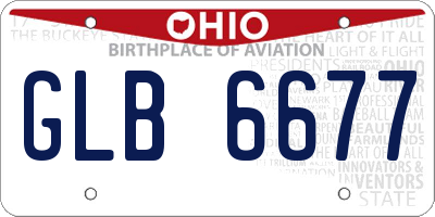 OH license plate GLB6677