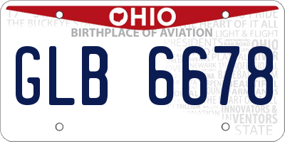 OH license plate GLB6678