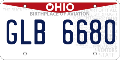 OH license plate GLB6680