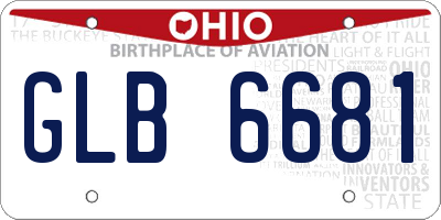 OH license plate GLB6681