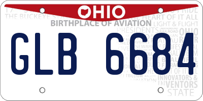 OH license plate GLB6684