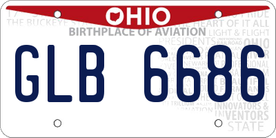 OH license plate GLB6686