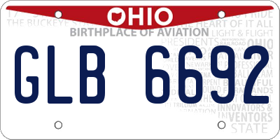 OH license plate GLB6692