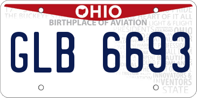 OH license plate GLB6693