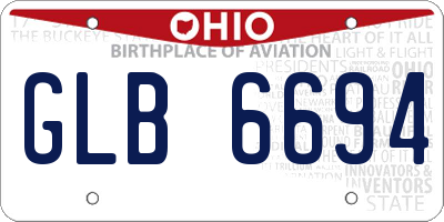 OH license plate GLB6694