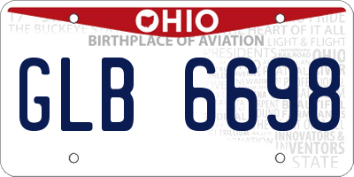 OH license plate GLB6698