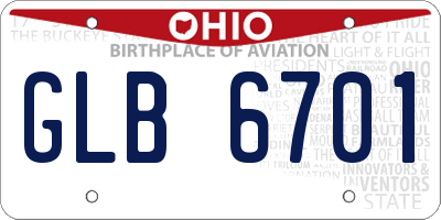 OH license plate GLB6701