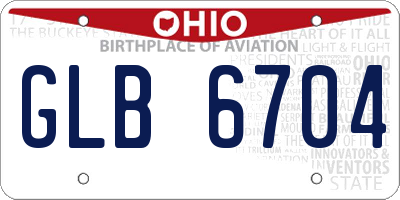 OH license plate GLB6704