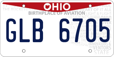 OH license plate GLB6705