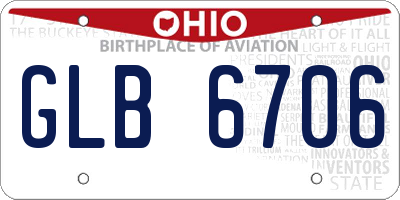 OH license plate GLB6706