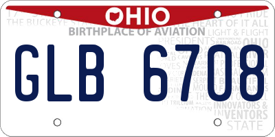 OH license plate GLB6708