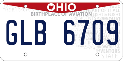 OH license plate GLB6709