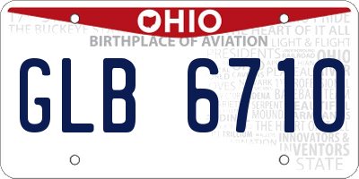 OH license plate GLB6710