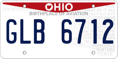 OH license plate GLB6712