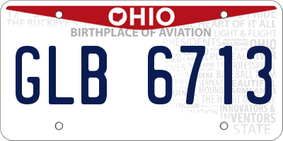 OH license plate GLB6713