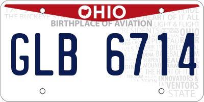 OH license plate GLB6714