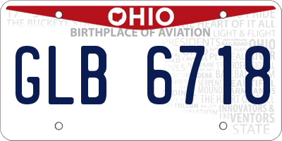 OH license plate GLB6718