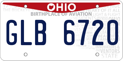 OH license plate GLB6720