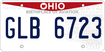 OH license plate GLB6723