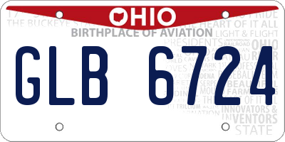OH license plate GLB6724