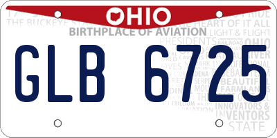 OH license plate GLB6725