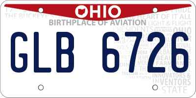 OH license plate GLB6726