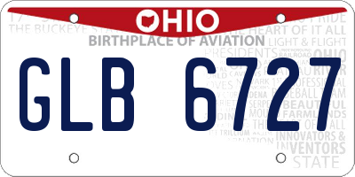 OH license plate GLB6727