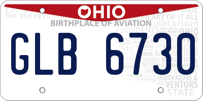 OH license plate GLB6730