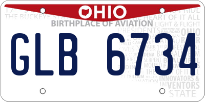 OH license plate GLB6734