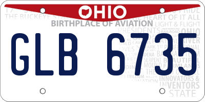 OH license plate GLB6735