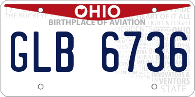 OH license plate GLB6736