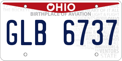 OH license plate GLB6737