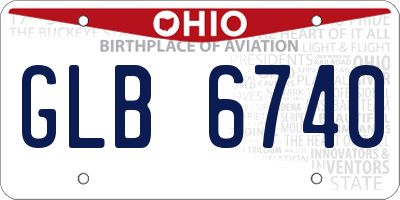 OH license plate GLB6740