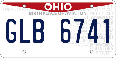 OH license plate GLB6741