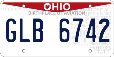 OH license plate GLB6742