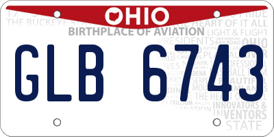 OH license plate GLB6743