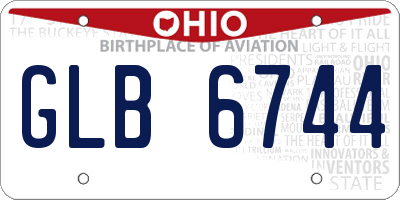 OH license plate GLB6744