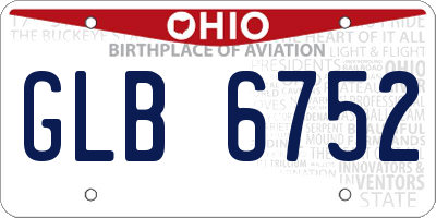 OH license plate GLB6752