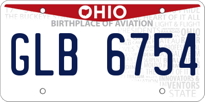 OH license plate GLB6754