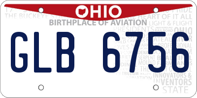 OH license plate GLB6756