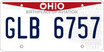 OH license plate GLB6757