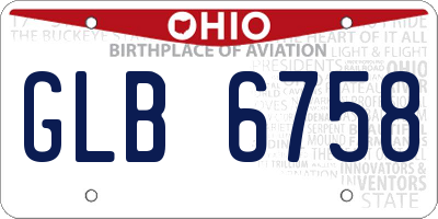 OH license plate GLB6758