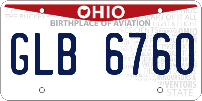 OH license plate GLB6760